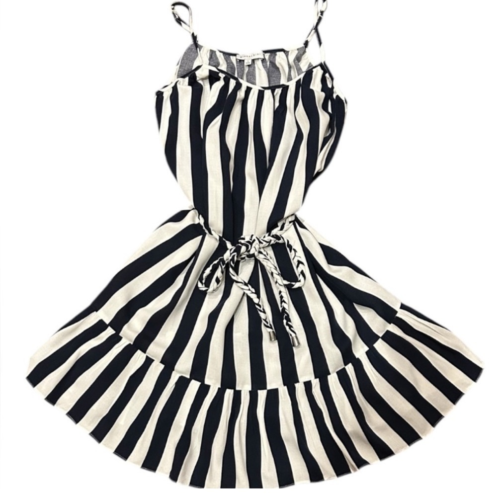Gianni Bini Women’s Navy & White Striped Sundress Dress Rope Belt Size XS NWT - Picture 2 of 11